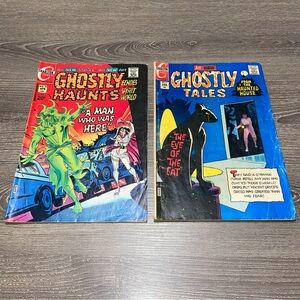 VINTAGE 1972 CHARLTON COMICS Ghostly Tales Haunted Horror Comic Lot Of 2ea